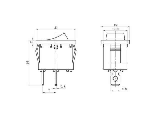 KCD1-101-C3-B/2P   2 6A 250V (21*15)