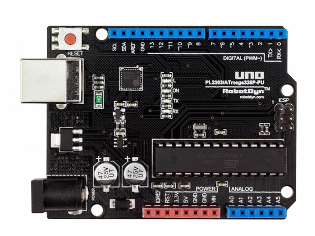 Arduino Uno R3 () ATmega328P-PU, DIP (RobotDyn)