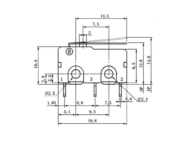 SM5-02N-25G  3A 250V