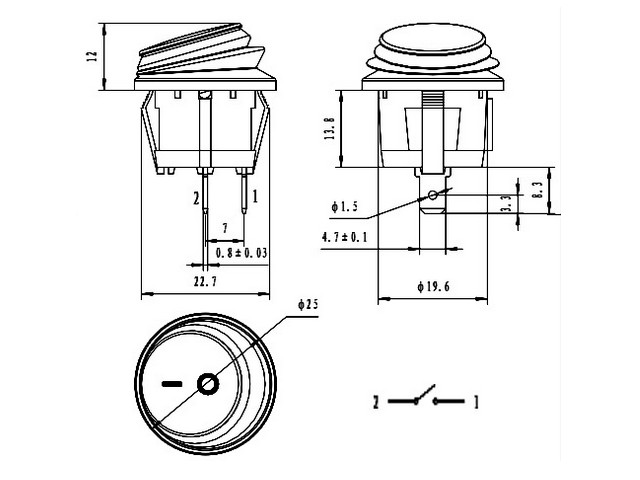 SB039   ( IP65) on-off D-20.2mm