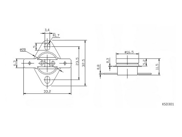  KSD301 80*C 16A NC