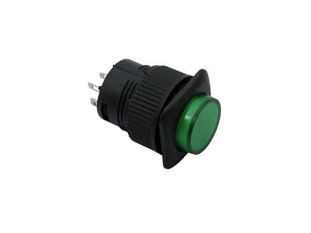 Кнопка R16-504AD-G Lock зеленая с фикс.