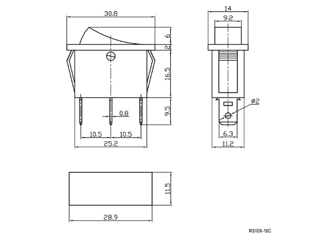 RS-103-16C  ON-OFF-ON   3 