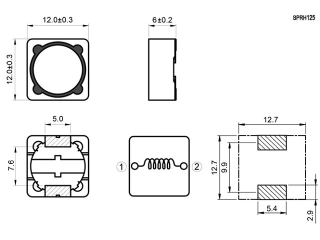 15 SMD- 12*12*6 . (SPRH125)