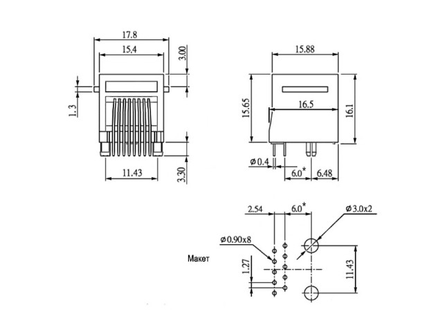  8P8C (RJ45)   (TJ3-8P8C)